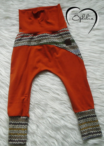 Pantalon évolutif couleur rouille et lainage